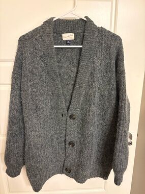 Women’s Gray Shawl Collar Cardigan